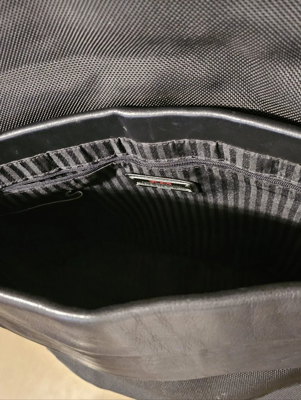 Tumi Black Men's Messenger Bag with Leather Accent